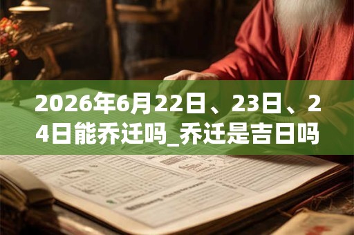 2026年6月22日、23日、24日能乔迁吗_乔迁是吉日吗 2026年6月22日、23日、24日能乔迁吗_乔迁是吉日吗