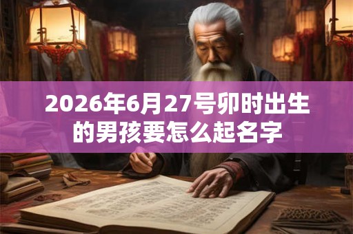 2026年6月27号卯时出生的男孩要怎么起名字