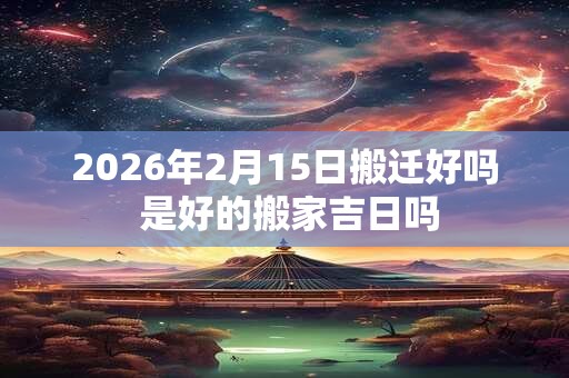 2026年2月15日搬迁好吗 是好的搬家吉日吗