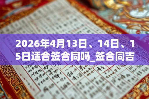 2026年4月13日、14日、15日适合签合同吗_签合同吉利吗 2026年4月13日、14日、15日适合签合同吗_签合同吉利吗