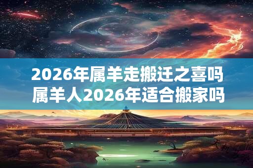 2026年属羊走搬迁之喜吗 属羊人2026年适合搬家吗