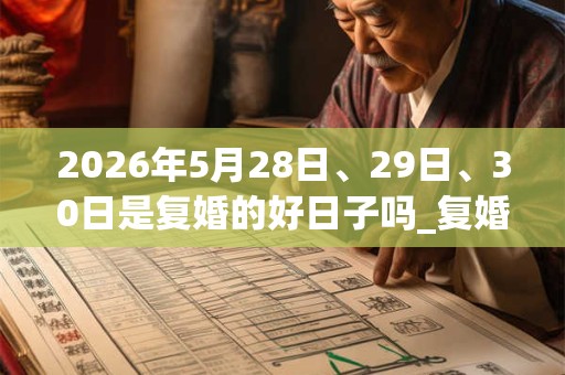 2026年5月28日、29日、30日是复婚的好日子吗_复婚可以吗