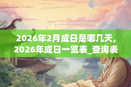 2026年2月成日是哪几天,2026年成日一览表_查询表