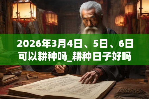 2026年3月4日、5日、6日可以耕种吗_耕种日子好吗 2026年3月4日、5日、6日可以耕种吗_耕种日子好吗