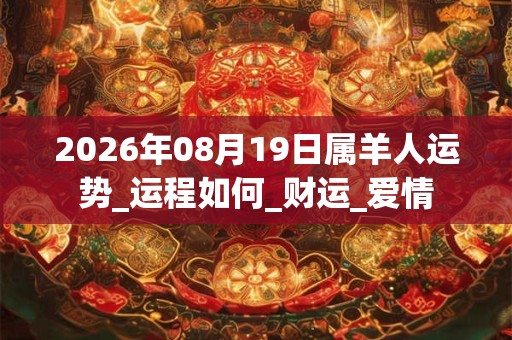 2026年08月19日属羊人运势_运程如何_财运_爱情