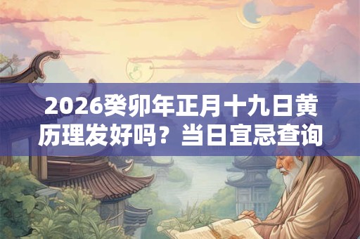 2026癸卯年正月十九日黄历理发好吗？当日宜忌查询