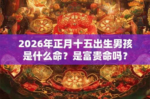 2026年正月十五出生男孩是什么命?是富贵命吗? 2026年正月十五出生男孩是什么命?是富贵命吗?