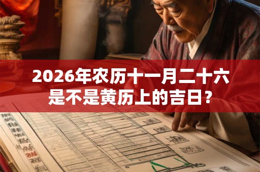 2026年农历十一月二十六是不是黄历上的吉日？