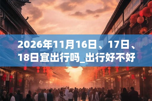 2026年11月16日、17日、18日宜出行吗_出行好不好