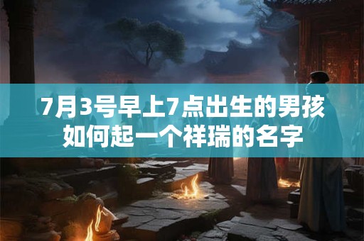 7月3号早上7点出生的男孩如何起一个祥瑞的名字