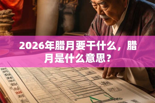 2026年腊月要干什么,腊月是什么意思? 2026年腊月要干什么,腊月是什么意思?