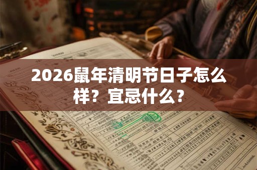 2026鼠年清明节日子怎么样？宜忌什么？