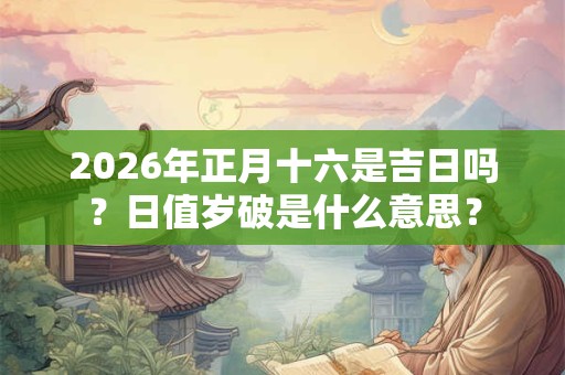 2026年正月十六是吉日吗？日值岁破是什么意思？