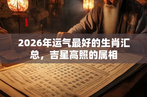 2026年运气最好的生肖汇总，吉星高照的属相
