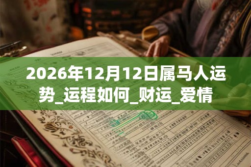 2026年12月12日属马人运势_运程如何_财运_爱情