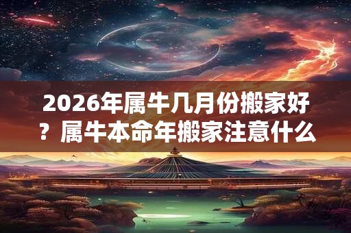 2026年属牛几月份搬家好?属牛本命年搬家注意什么? 2026年属牛几月份搬家好?属牛本命年搬家注意什么?