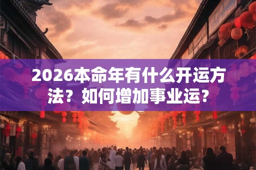 2026本命年有什么开运方法？如何增加事业运？