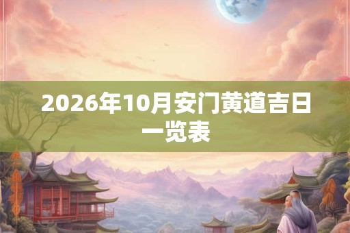 2026年10月安门黄道吉日一览表