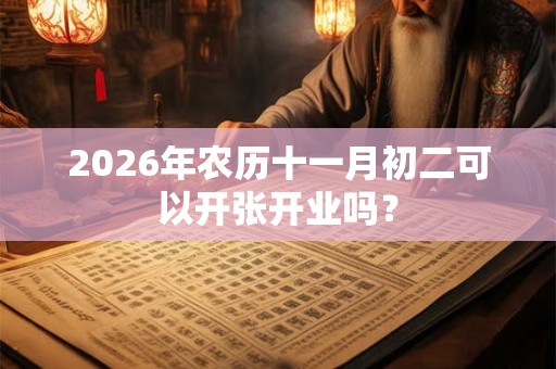 2026年农历十一月初二可以开张开业吗？