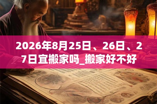 2026年8月25日、26日、27日宜搬家吗_搬家好不好