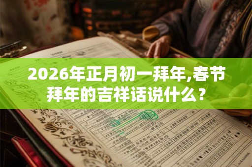 2026年正月初一拜年,春节拜年的吉祥话说什么? 2026年正月初一拜年,春节拜年的吉祥话说什么?