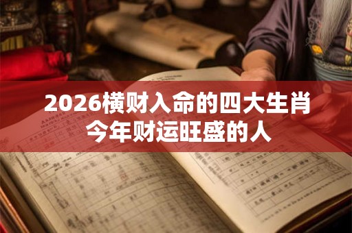 2026横财入命的四大生肖 今年财运旺盛的人