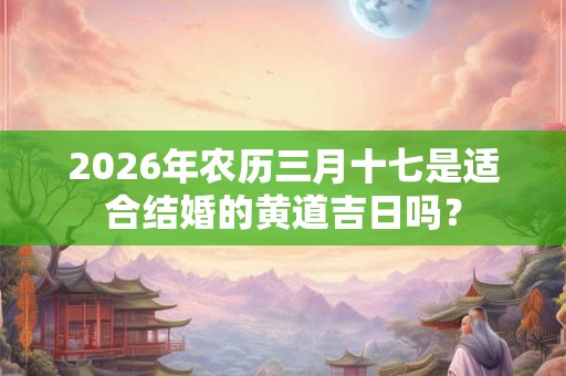 2026年农历三月十七是适合结婚的黄道吉日吗? 2026年农历三月十七是适合结婚的黄道吉日吗?