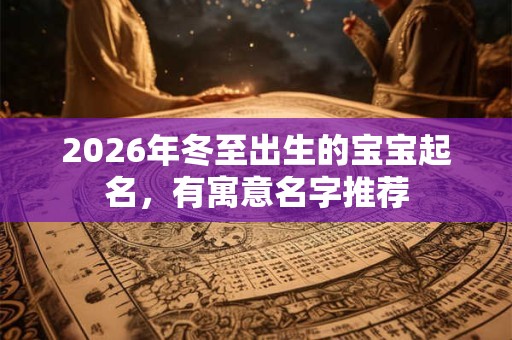 2026年冬至出生的宝宝起名，有寓意名字推荐