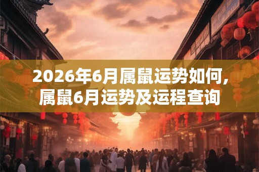 2026年6月属鼠运势如何,属鼠6月运势及运程查询