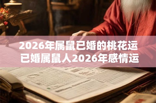 2026年属鼠已婚的桃花运 已婚属鼠人2026年感情运势如何 2026年属鼠已婚的桃花运 已婚属鼠人2026年感情运势如何