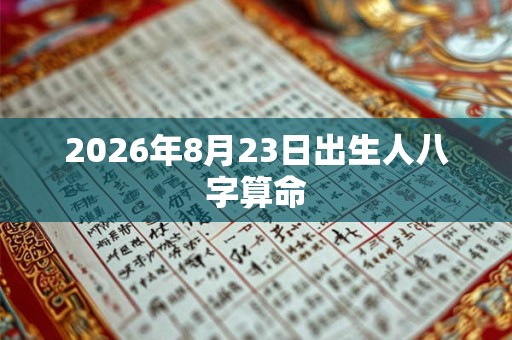 2026年8月23日出生人八字算命