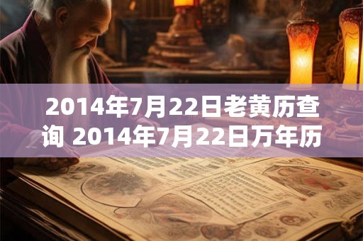 2014年7月22日老黄历查询 2014年7月22日万年历黄道吉日