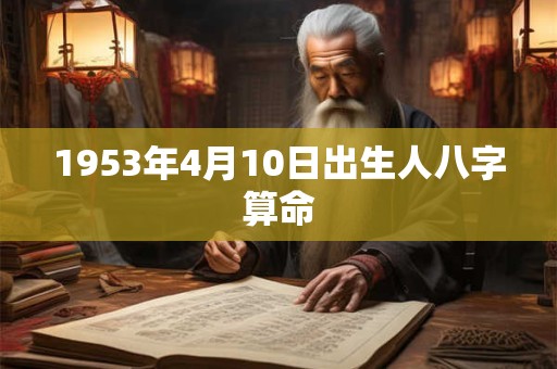 1953年4月10日出生人八字算命 1953年4月10日出生人八字算命