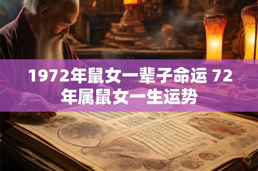 1972年鼠女一辈子命运 72年属鼠女一生运势 1972年鼠女一辈子命运 72年属鼠女一生运势