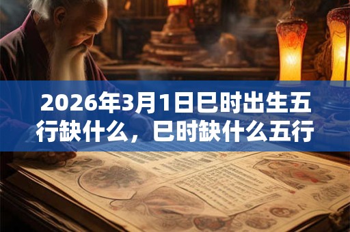 2026年3月1日巳时出生五行缺什么，巳时缺什么五行