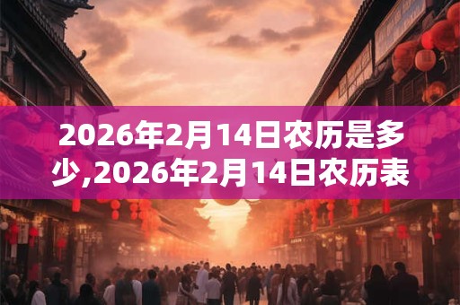2026年2月14日农历是多少,2026年2月14日农历表