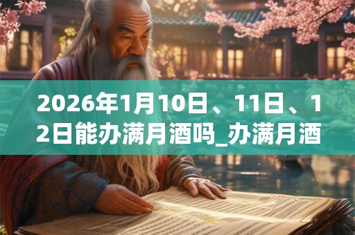 2026年1月10日、11日、12日能办满月酒吗_办满月酒是吉日吗