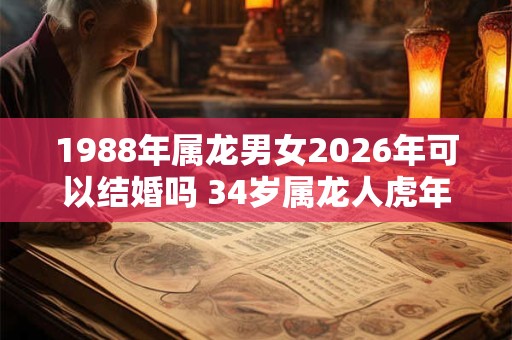1988年属龙男女2026年可以结婚吗 34岁属龙人虎年结婚要注意什么