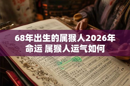 68年出生的属猴人2026年命运 属猴人运气如何 68年出生的属猴人2026年命运 属猴人运气如何