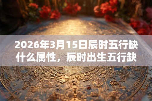 2026年3月15日辰时五行缺什么属性，辰时出生五行缺什么