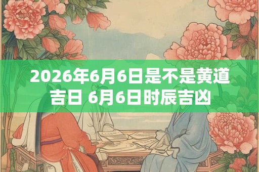 2026年6月6日是不是黄道吉日 6月6日时辰吉凶