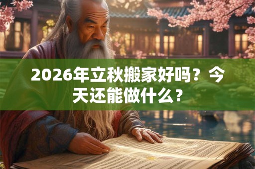 2026年立秋搬家好吗？今天还能做什么？