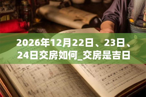 2026年12月22日、23日、24日交房如何_交房是吉日吗 2026年12月22日、23日、24日交房如何_交房是吉日吗