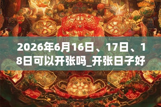 2026年6月16日、17日、18日可以开张吗_开张日子好吗
