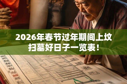 2026年春节过年期间上坟扫墓好日子一览表！