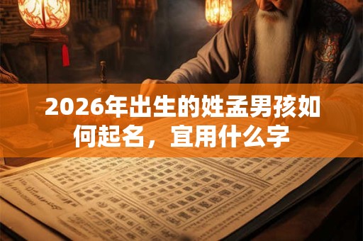2026年出生的姓孟男孩如何起名，宜用什么字