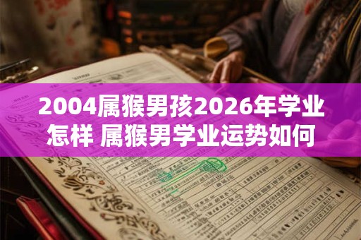 2004属猴男孩2026年学业怎样 属猴男学业运势如何
