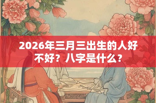 2026年三月三出生的人好不好？八字是什么？