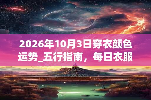 2026年10月3日穿衣颜色运势_五行指南,每日衣服颜色幸运色 2026年10月3日穿衣颜色运势_五行指南,每日衣服颜色幸运色