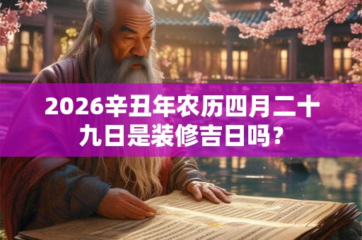 2026辛丑年农历四月二十九日是装修吉日吗？